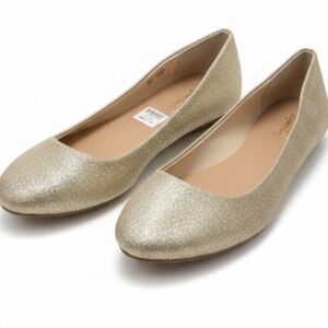 American Eagle Clinton Gold Glitter Ballet Flats Womens Size 12 Sparkle Shoes